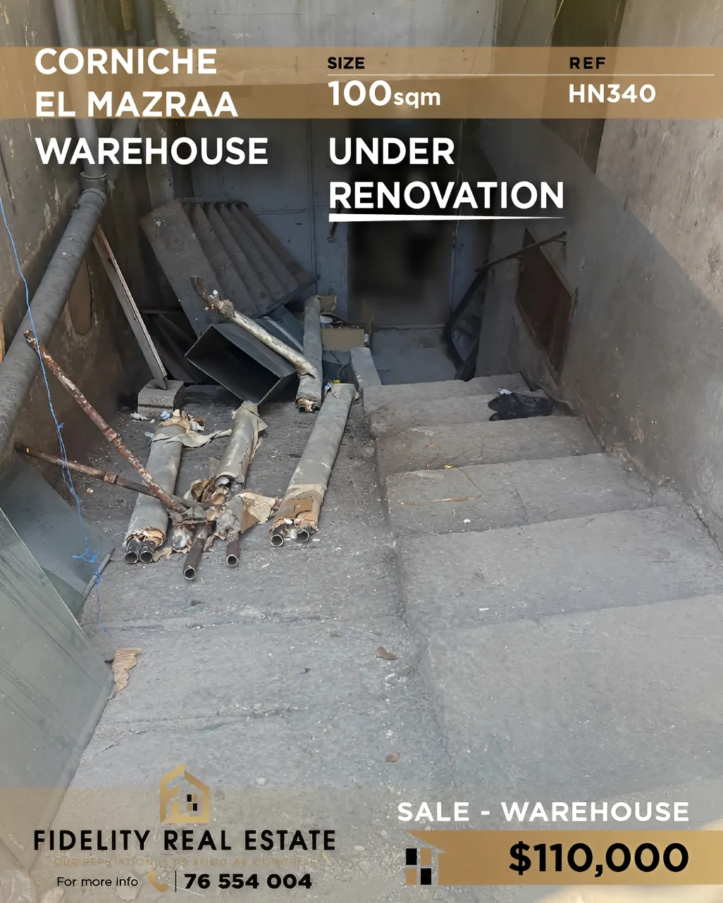 Warehouse for sale in Corniche el Mazraa, Beirut, Lebanon