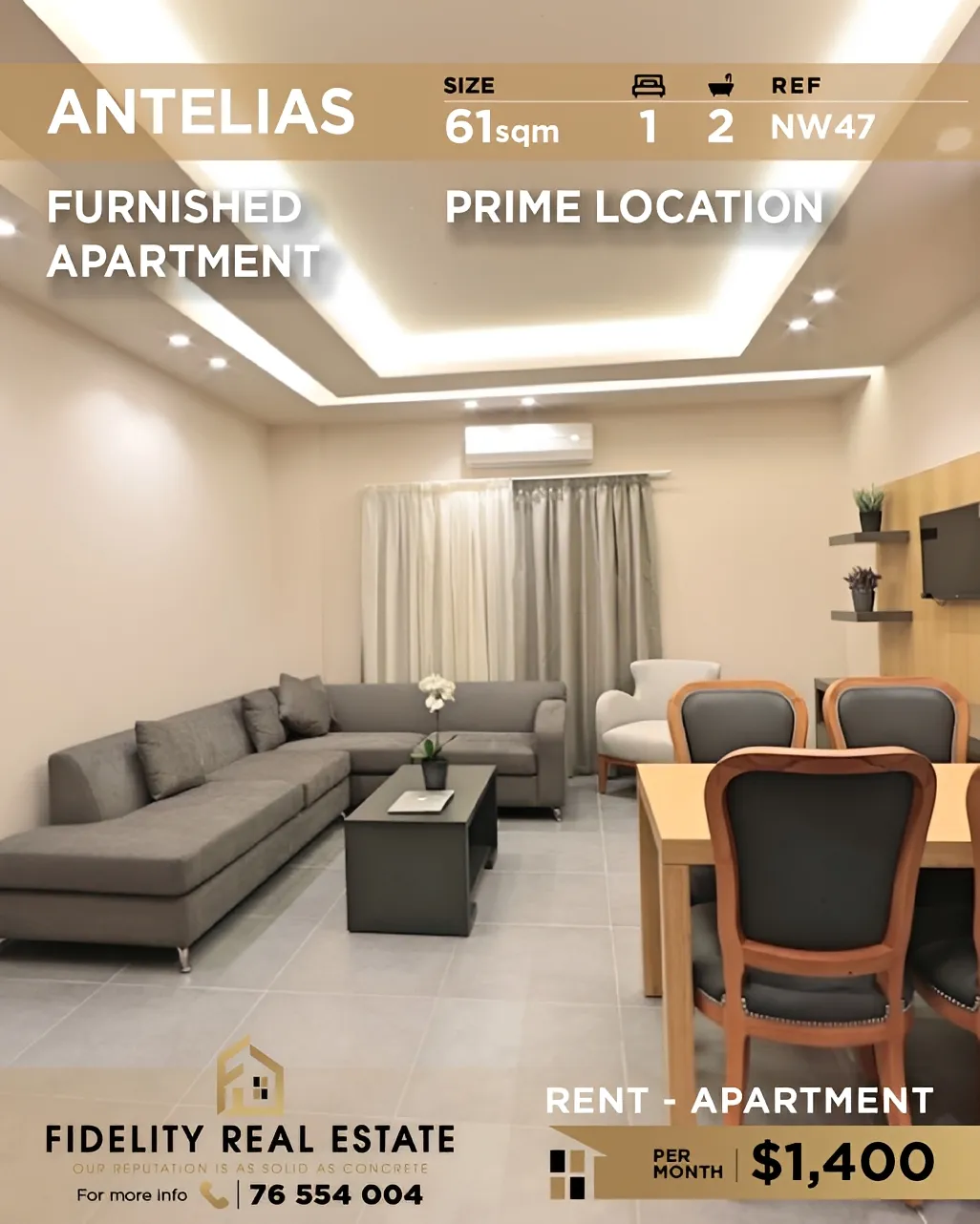 Apartment for rent in Antelias, Lebanon - 1 bed, 2 bath