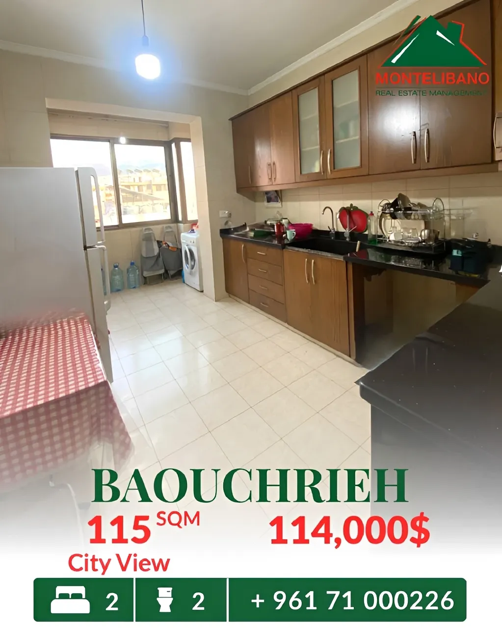 Apartment for sale in Baouchriyeh