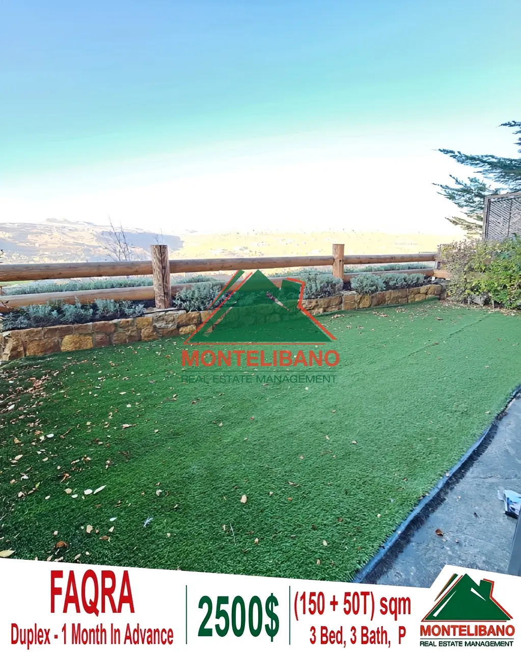 Duplex for rent in Faqra, Lebanon