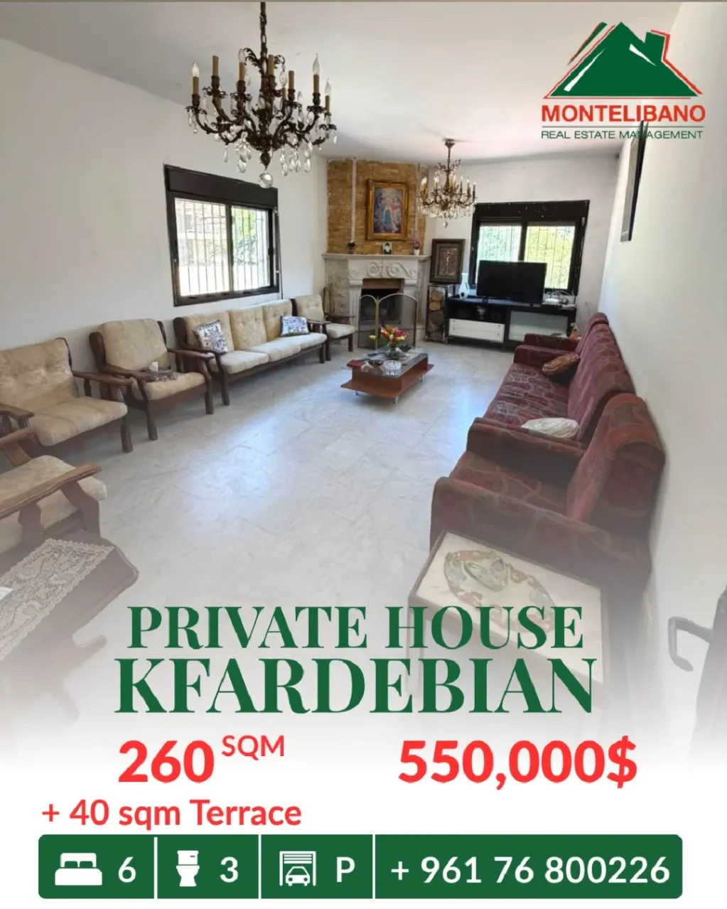 Apartment for sale in Kfardebian, Lebanon - 6 bed, 3 bath