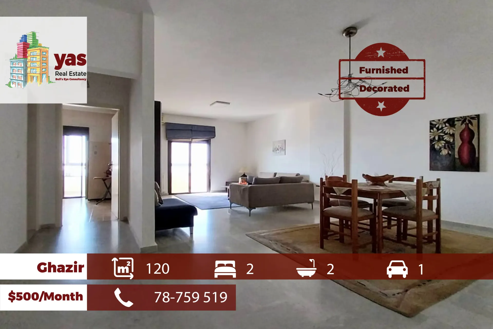 Apartment for Rent in Ghazir - 2 bed, 2 bath