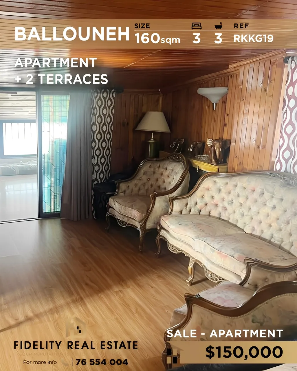 Apartment for Sale in Ballouneh, Lebanon - 3 bed, 3 bath