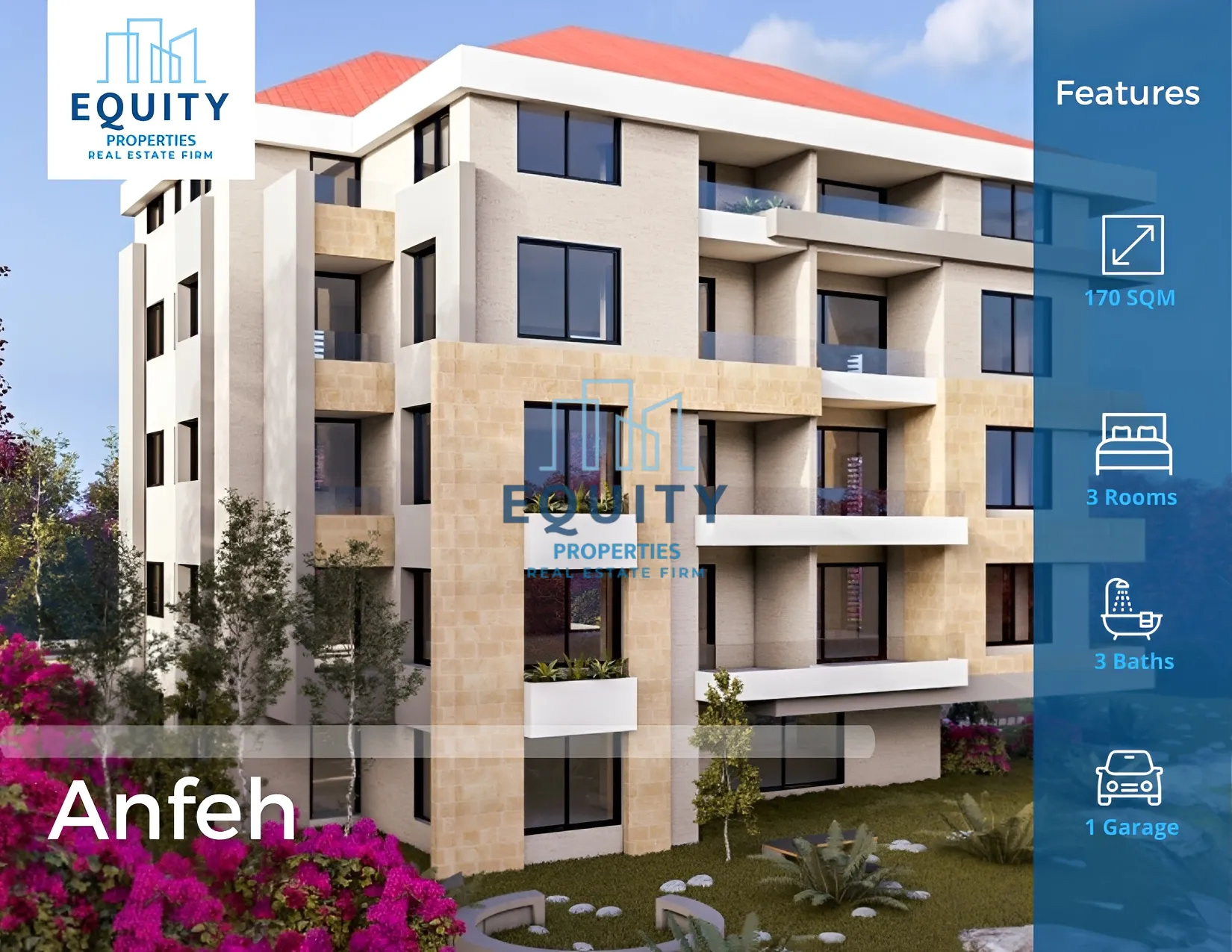 Apartment for Sale in Anfeh - 3 bed, 3 bath