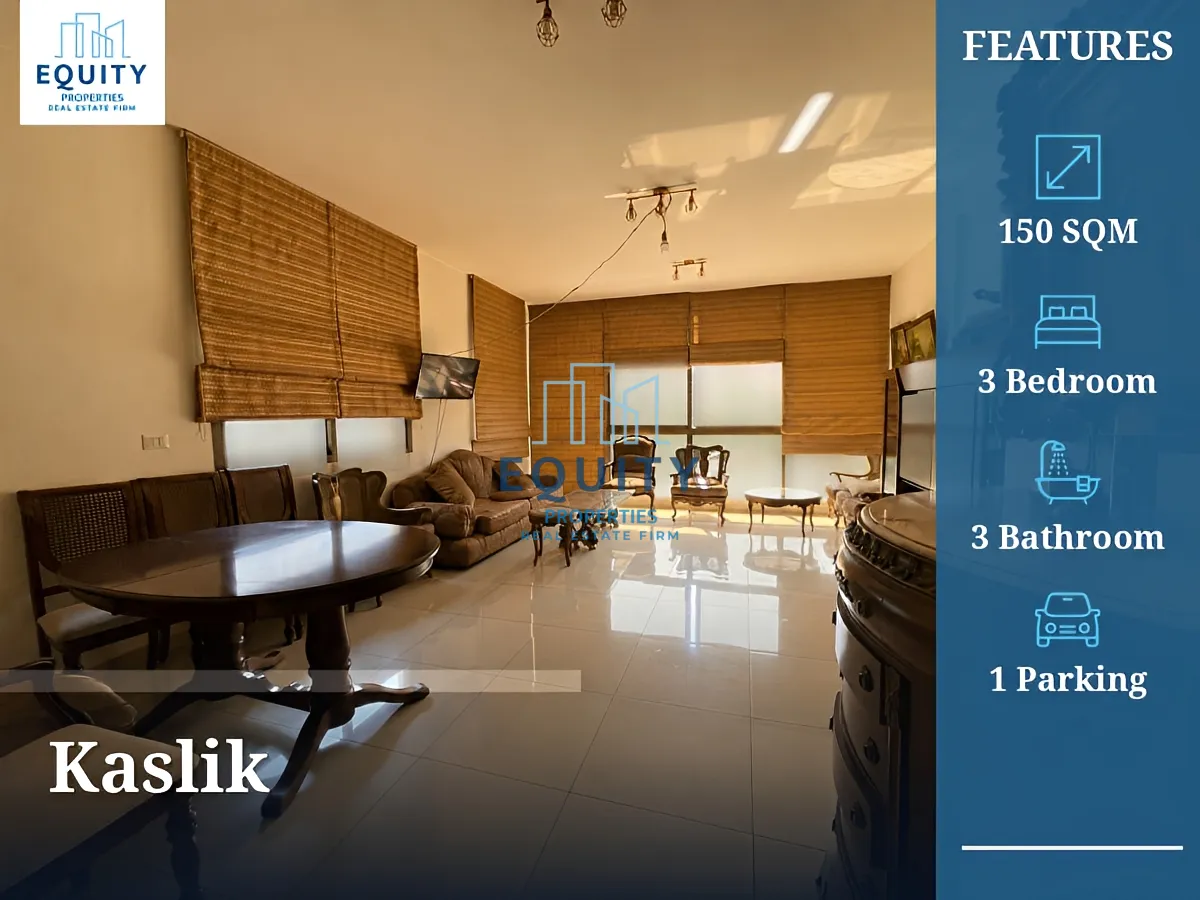 Apartment for rent in Kaslik - 3 bed, 3 bath