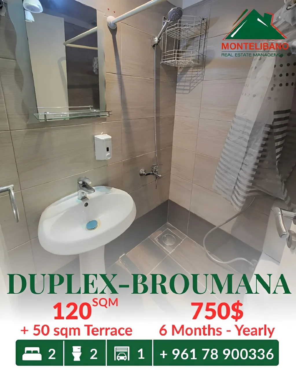 Duplex for rent in Broummana