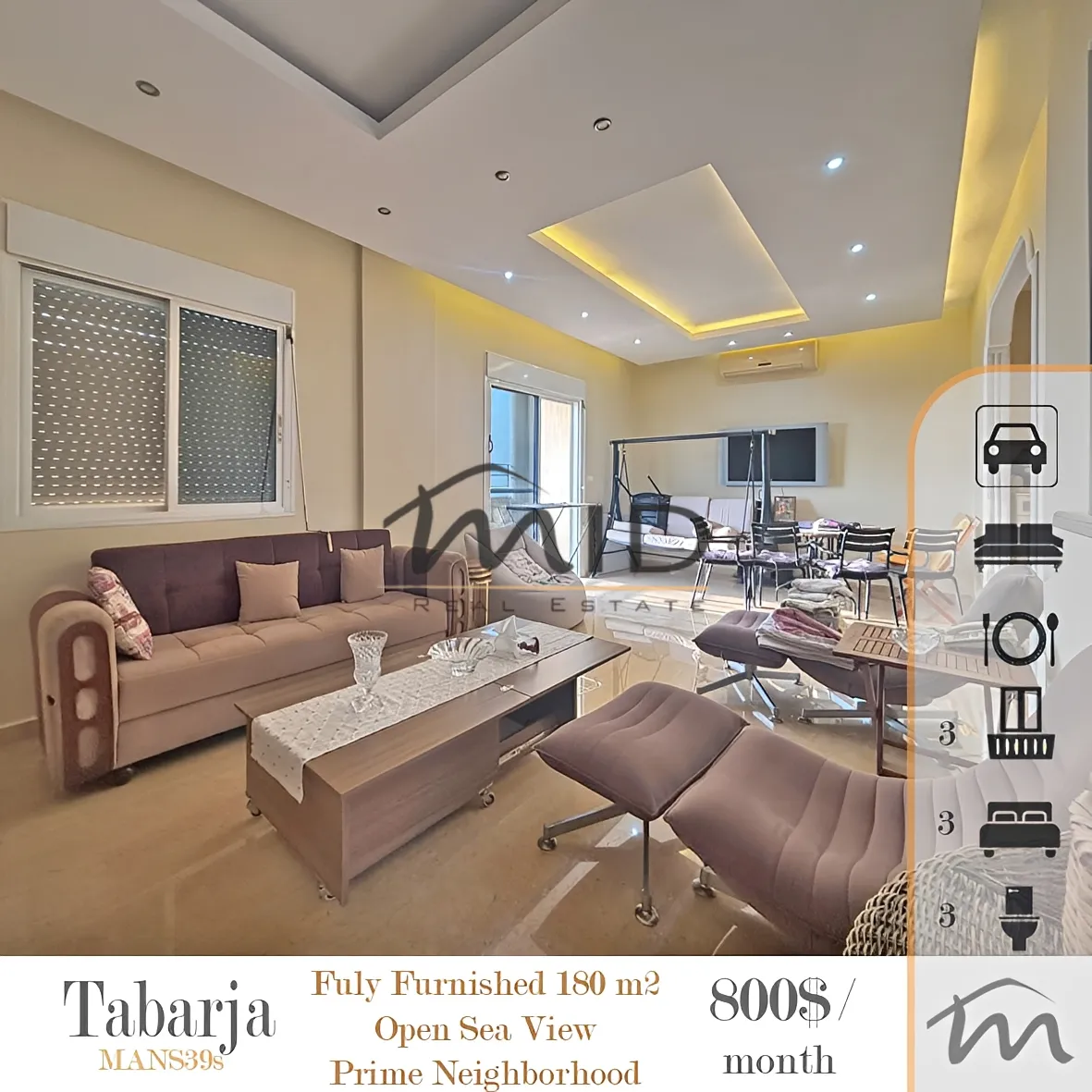 Apartment for rent in Tabarja