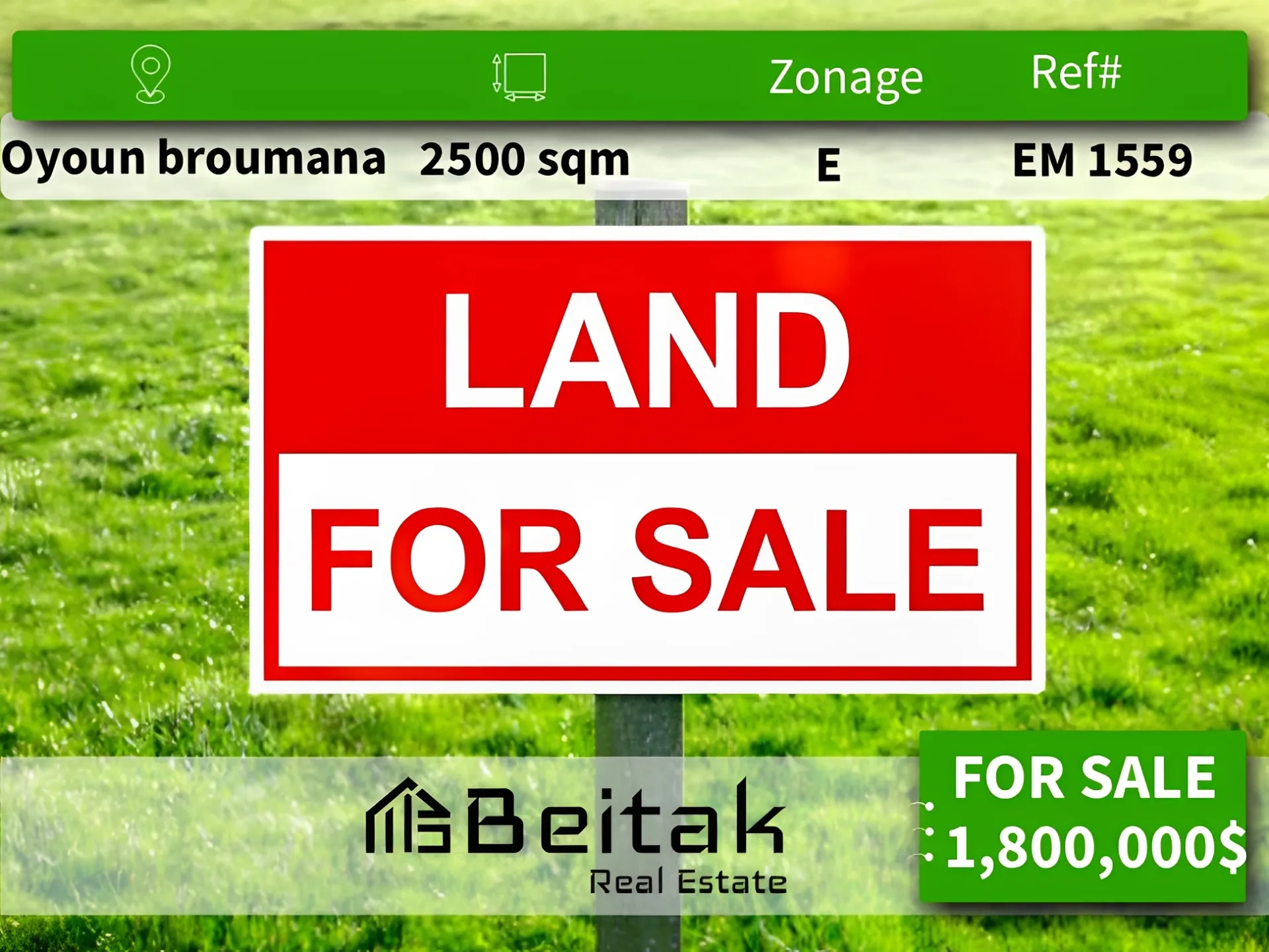Residential Land for sale in Oyoun, Lebanon