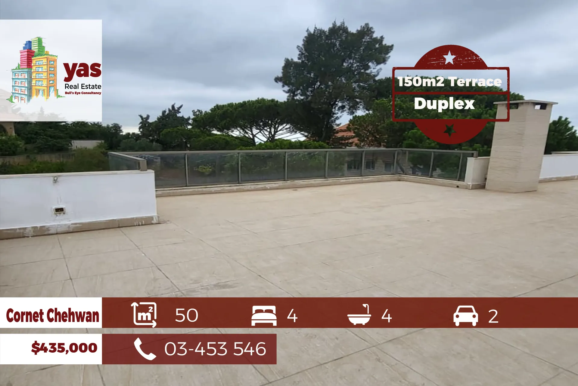 Apartment for Sale in Qornet Shahwane - 4 bed, 4 bath