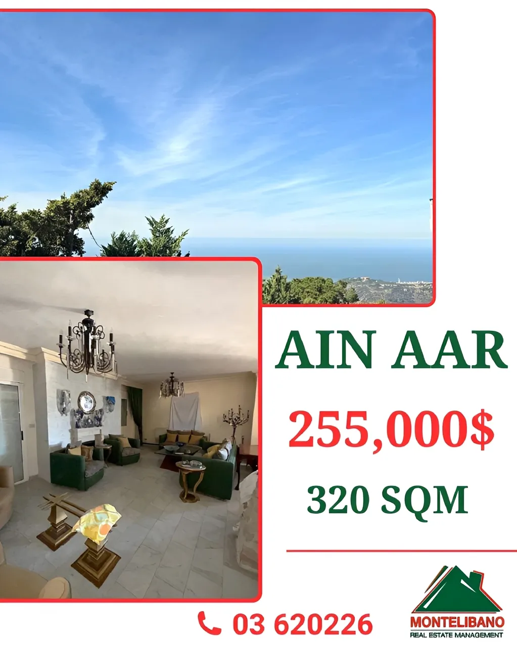 Apartment for sale in Ain Aar, Lebanon