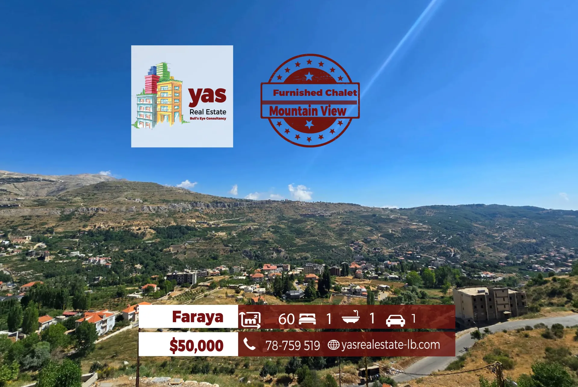 Chalet for Sale in Faraya - 1 bed, 1 bath