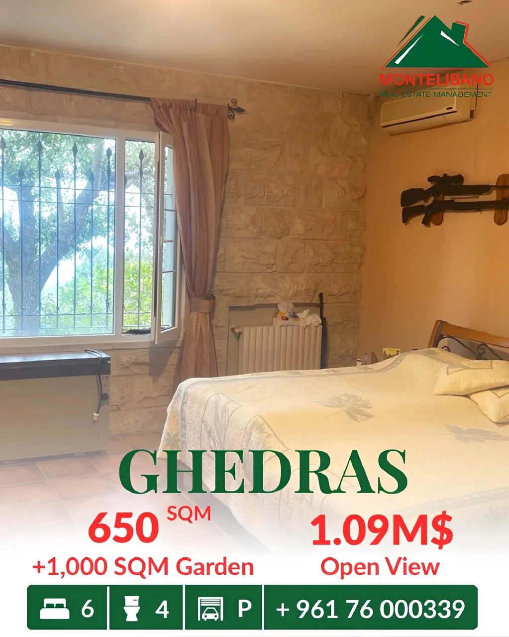 Apartment for sale in Ghadras, Lebanon