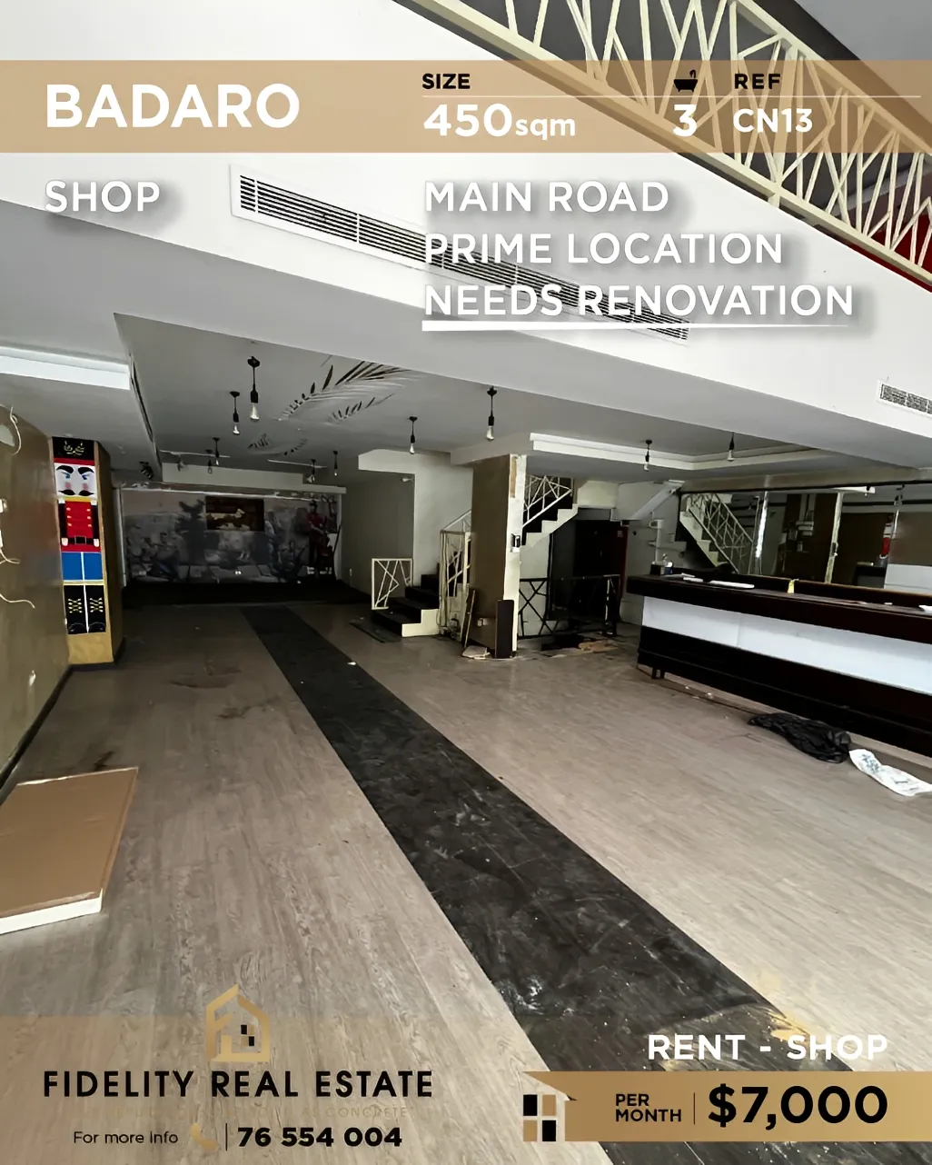 Shop for rent in Badaro, Beirut, Lebanon