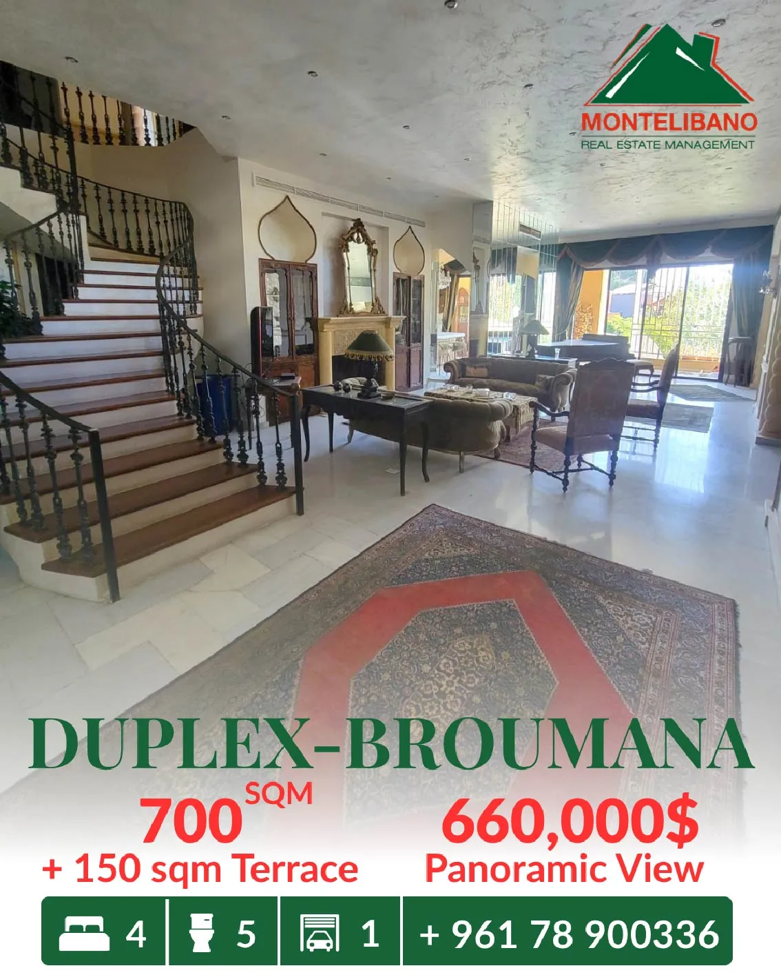 Duplex for sale in Broummana