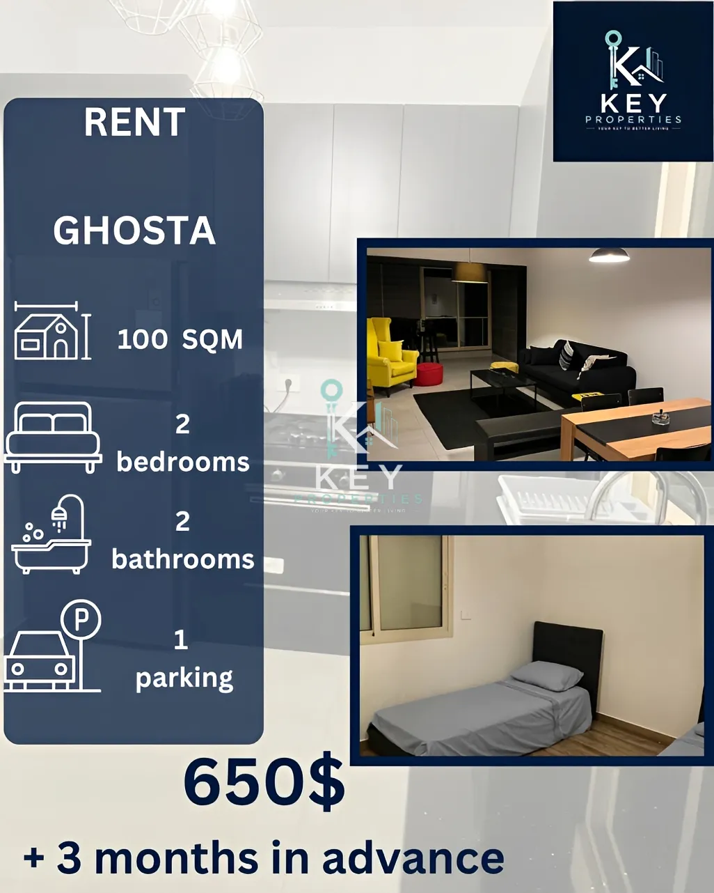 Apartment for rent in Ghosta