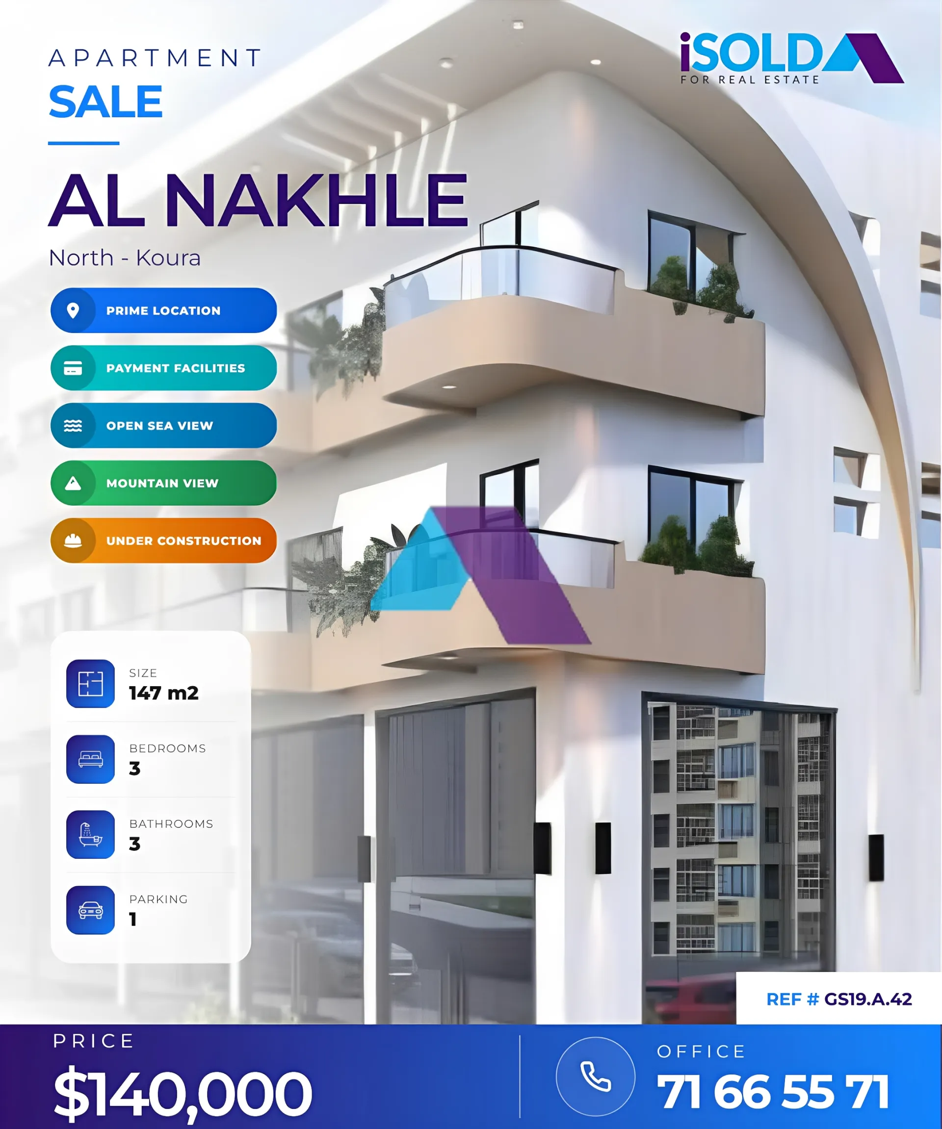 Apartment for sale in Al Nakhle, Lebanon