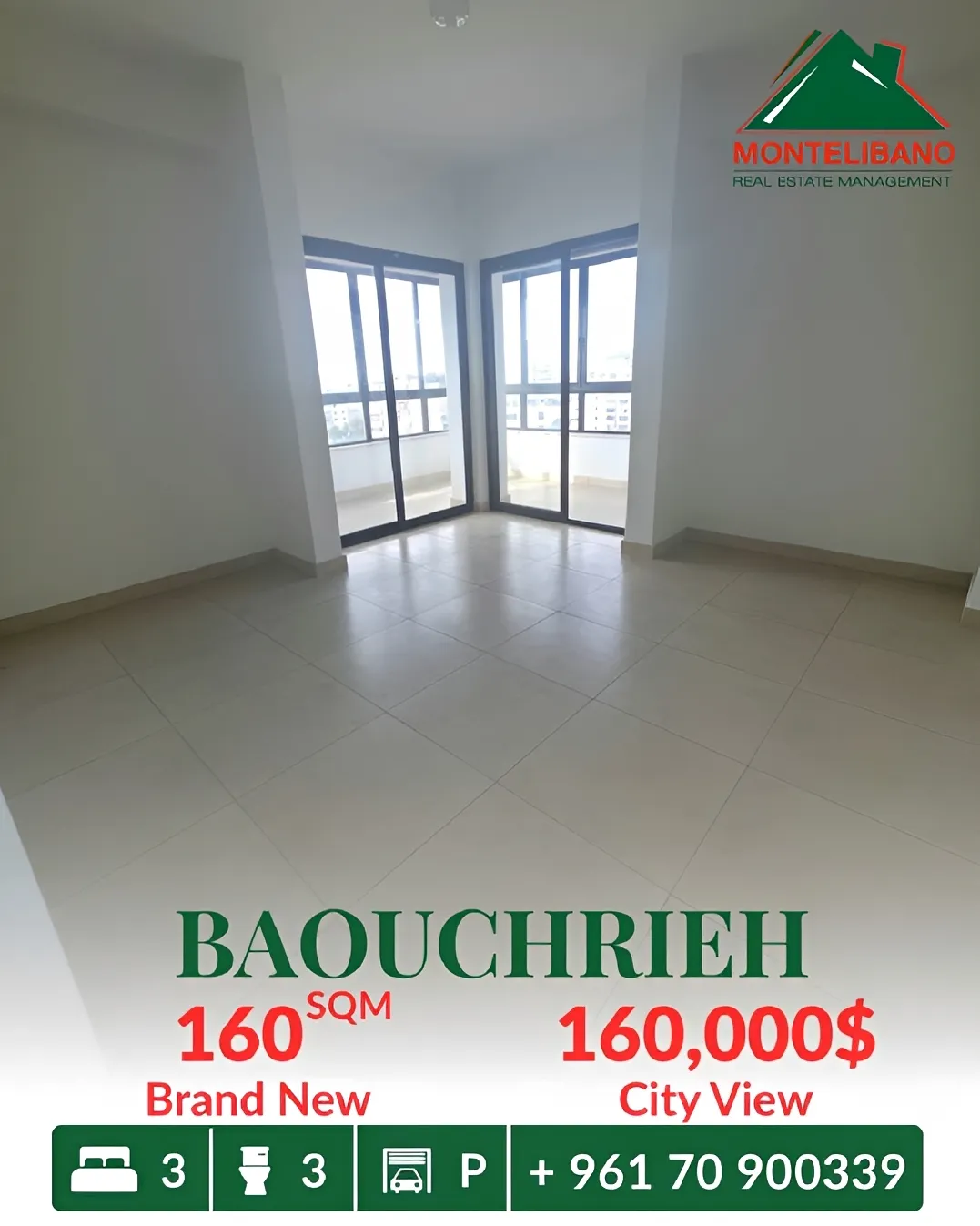 Apartment for sale in Baouchriyeh