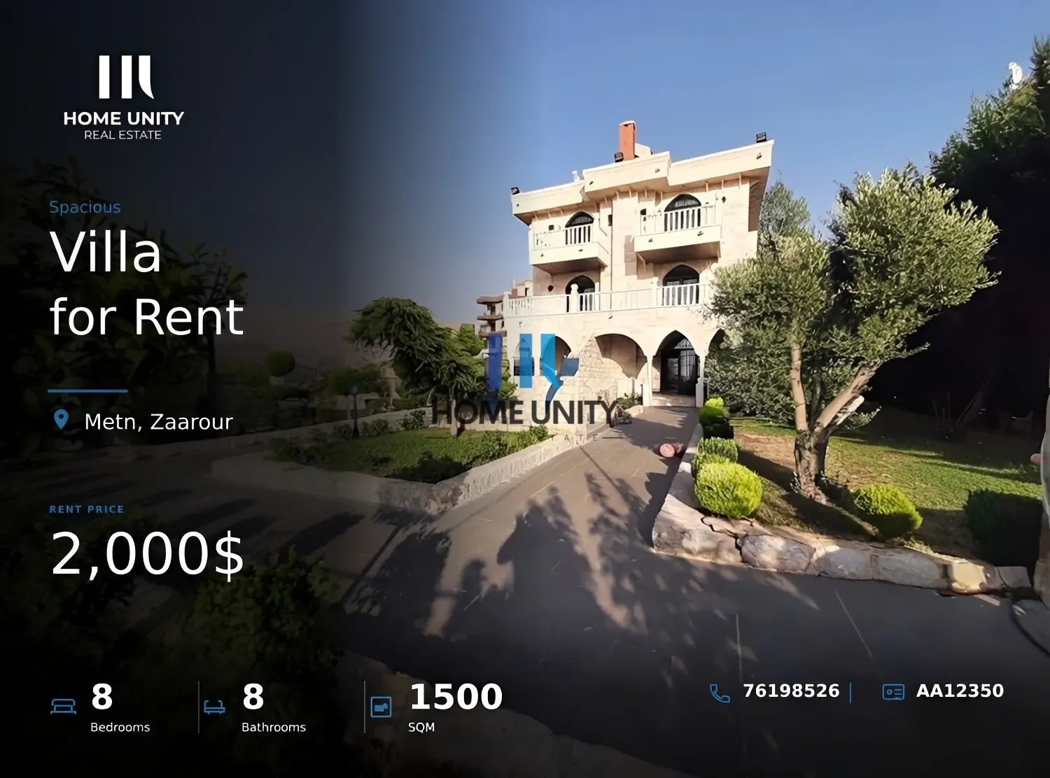 Villa for Rent in Zaarour