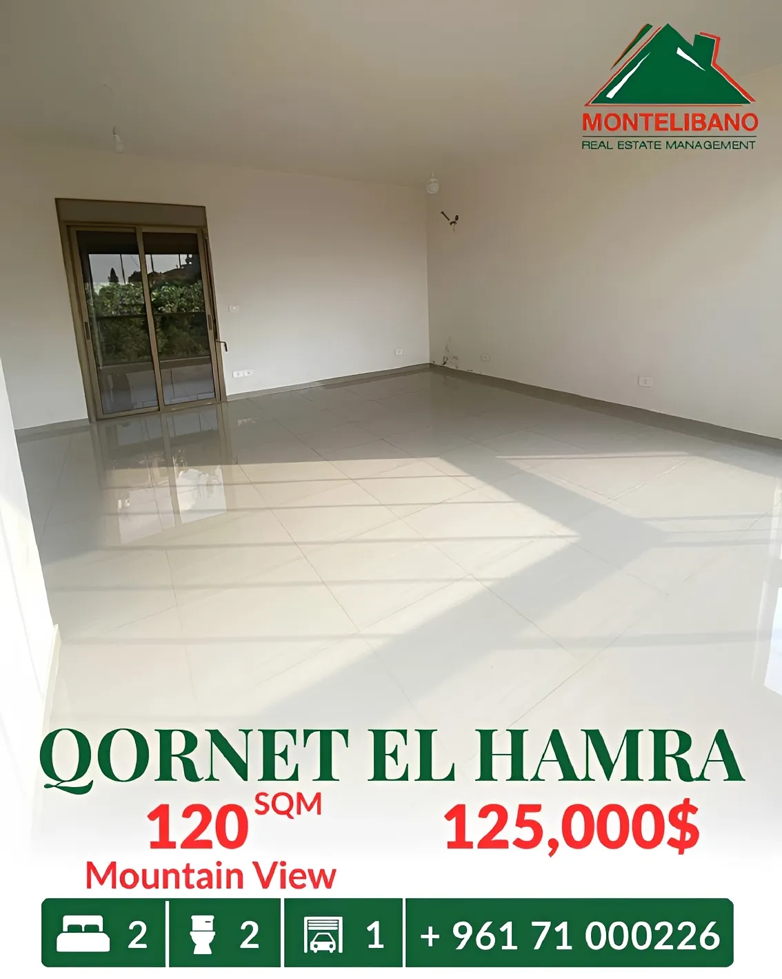 Apartment for sale in Qornet El Hamra, Lebanon