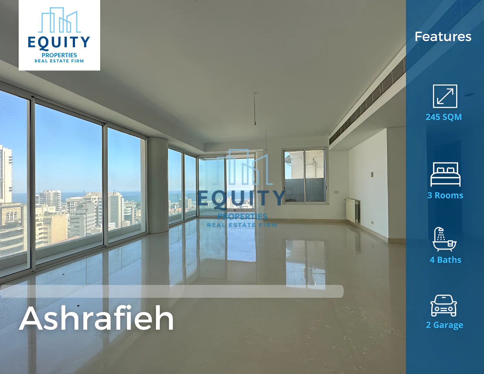 Apartment for Sale in Ashrafieh - 3 bed, 4 bath