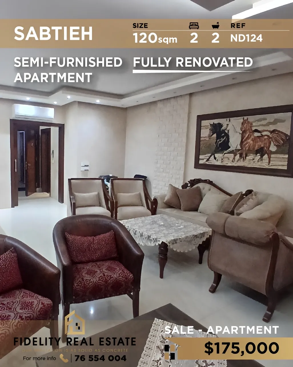 Apartment for sale in Sabtiyeh, Lebanon - 2 bed, 2 bath