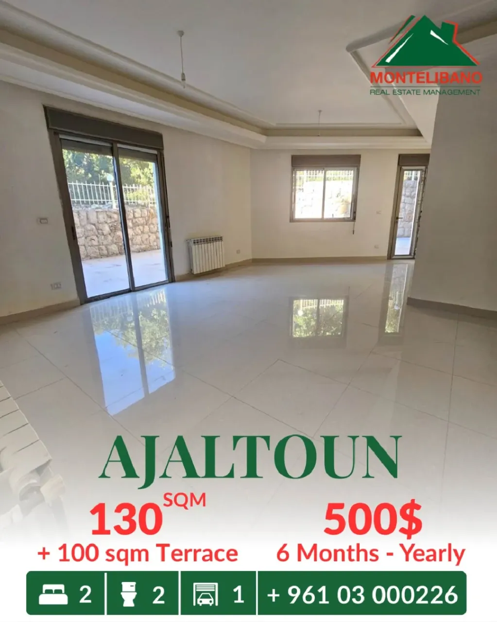 Apartment for rent in Ajaltoun, Lebanon