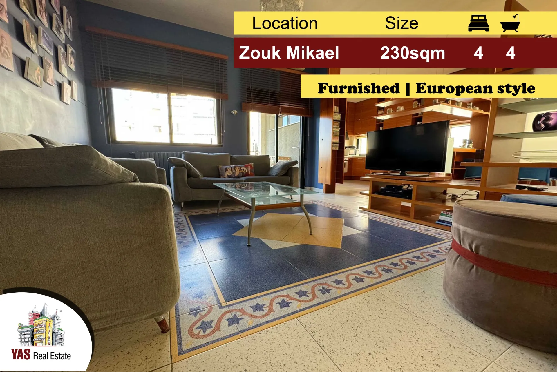 Apartment for Sale in Zouk Mikael - 4 bed, 4 bath