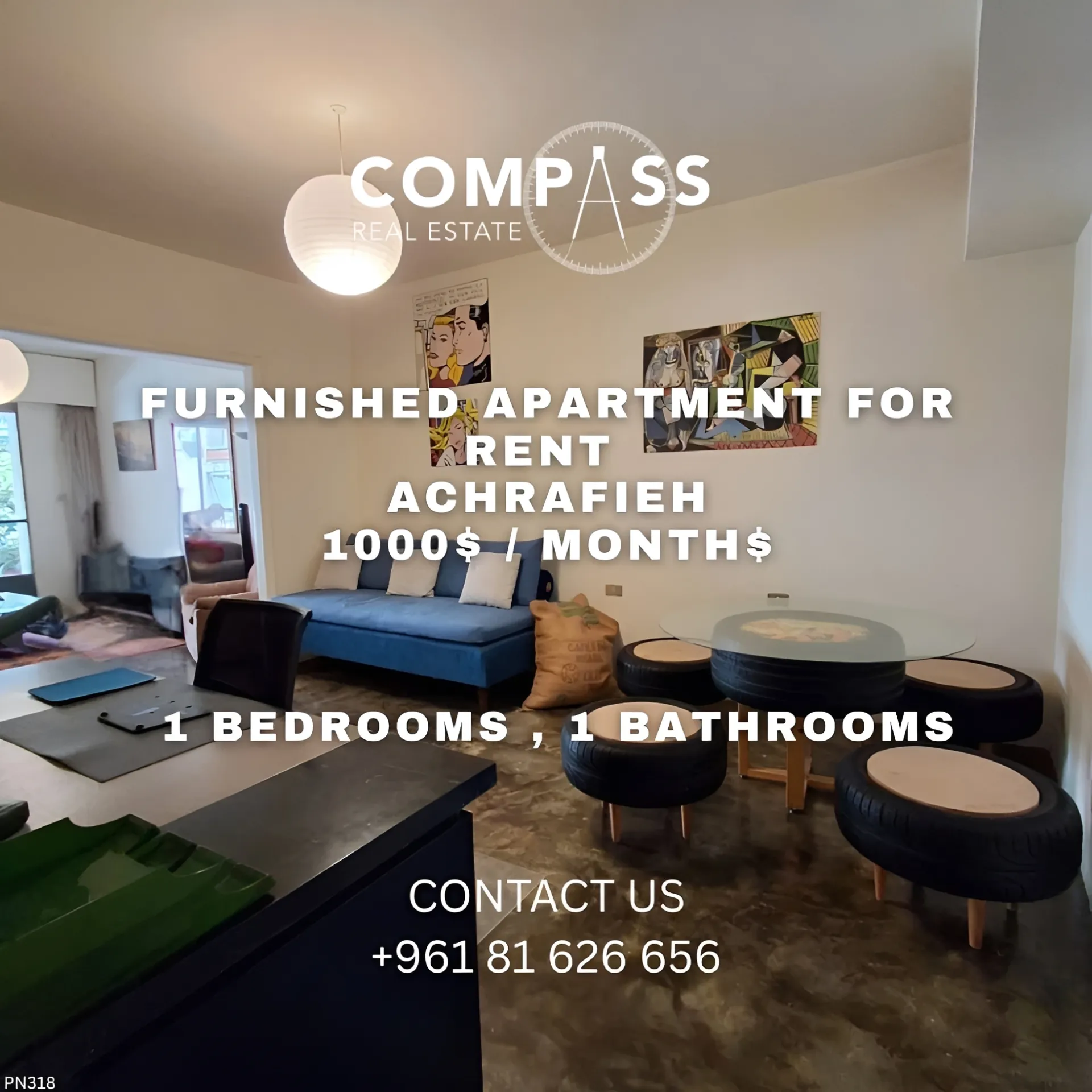 Apartment for rent in Achrafieh, Beirut, Lebanon