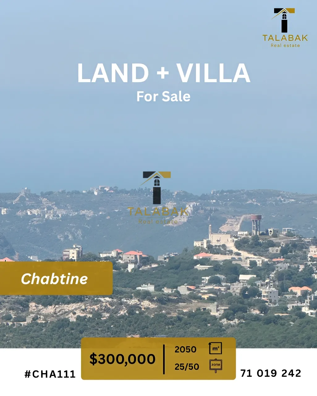 Residential Land for sale in Chabtine
