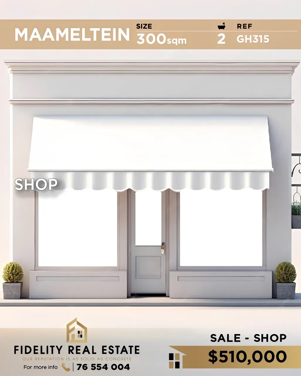 Shop for sale in Maameltein, Lebanon