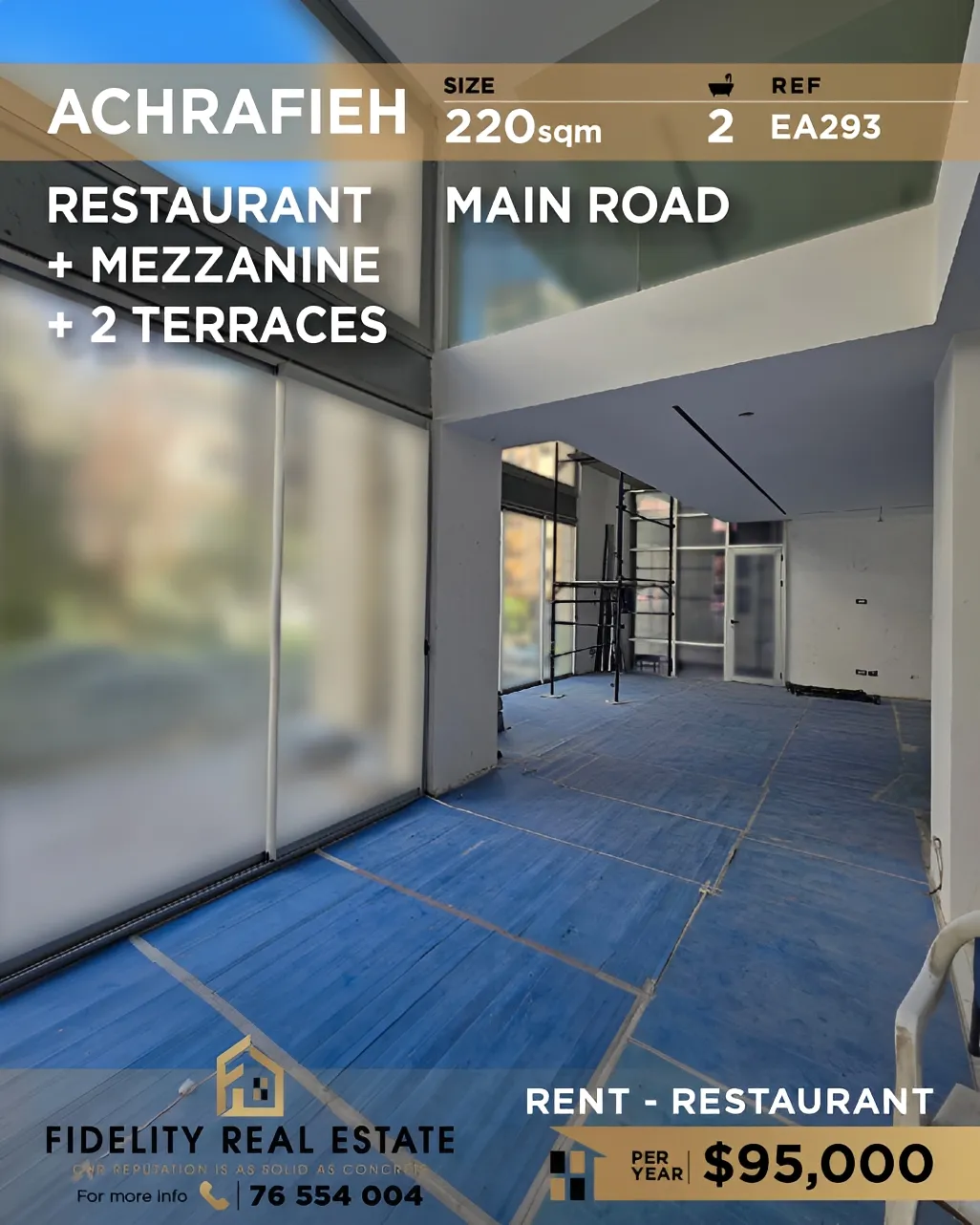 Restaurant for rent in Achrafieh, Beirut, Lebanon