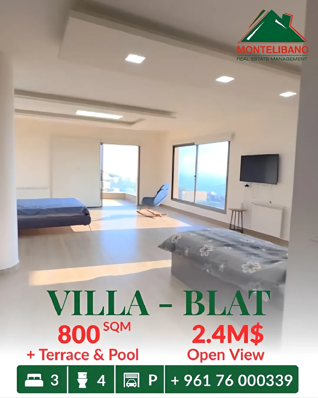 Villa for sale in Blat, Lebanon