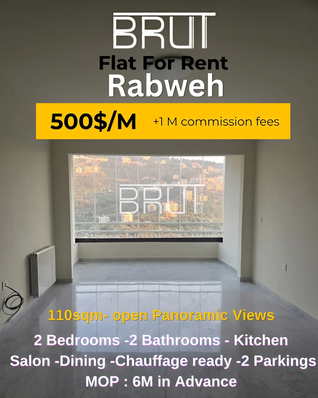 Apartment for rent in Rabweh, beirut, lebanon