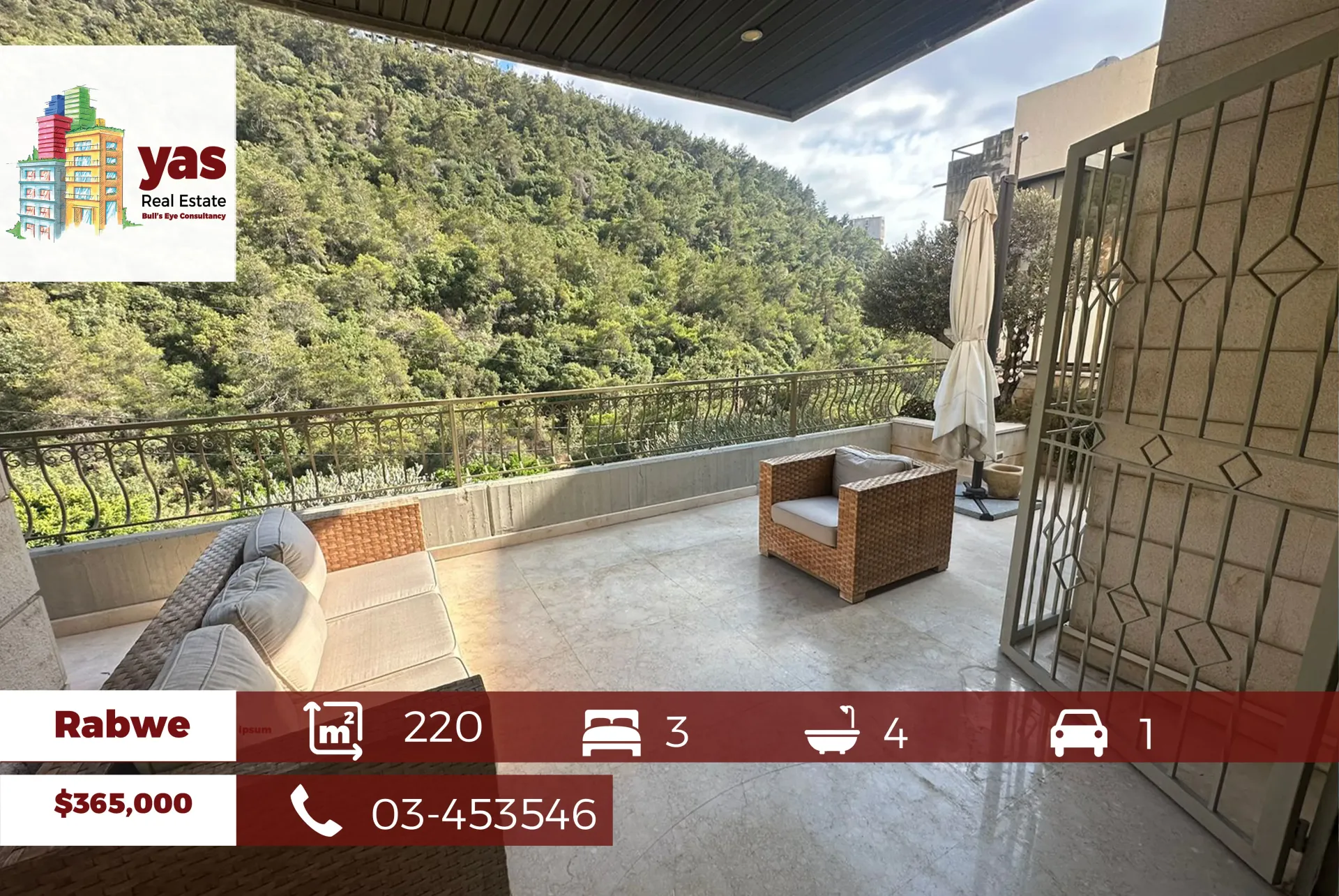 Apartment for Sale in Rabweh - 3 bed, 4 bath