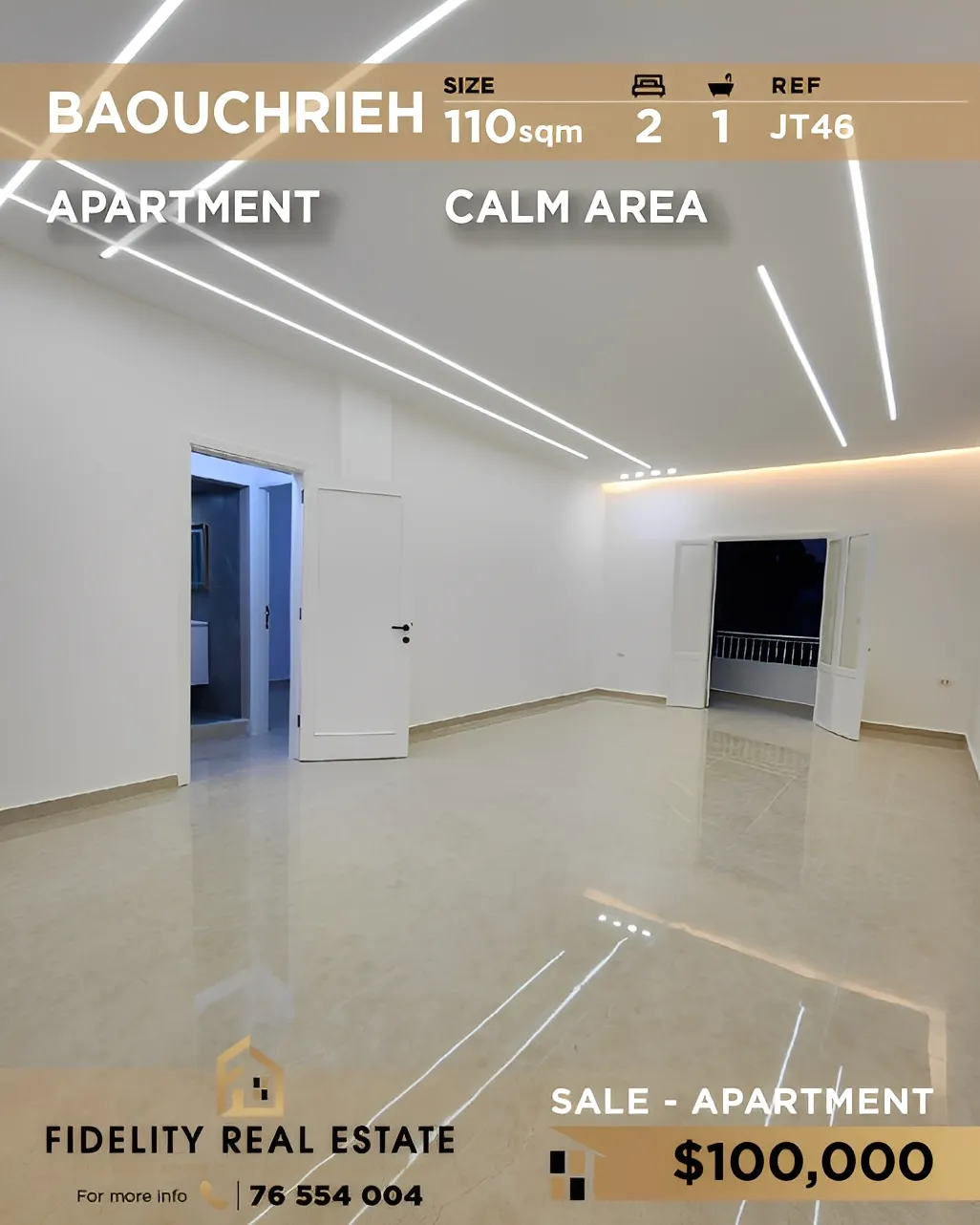 Apartment for Sale in Baouchriyeh, Lebanon - 2 bed, 1 bath
