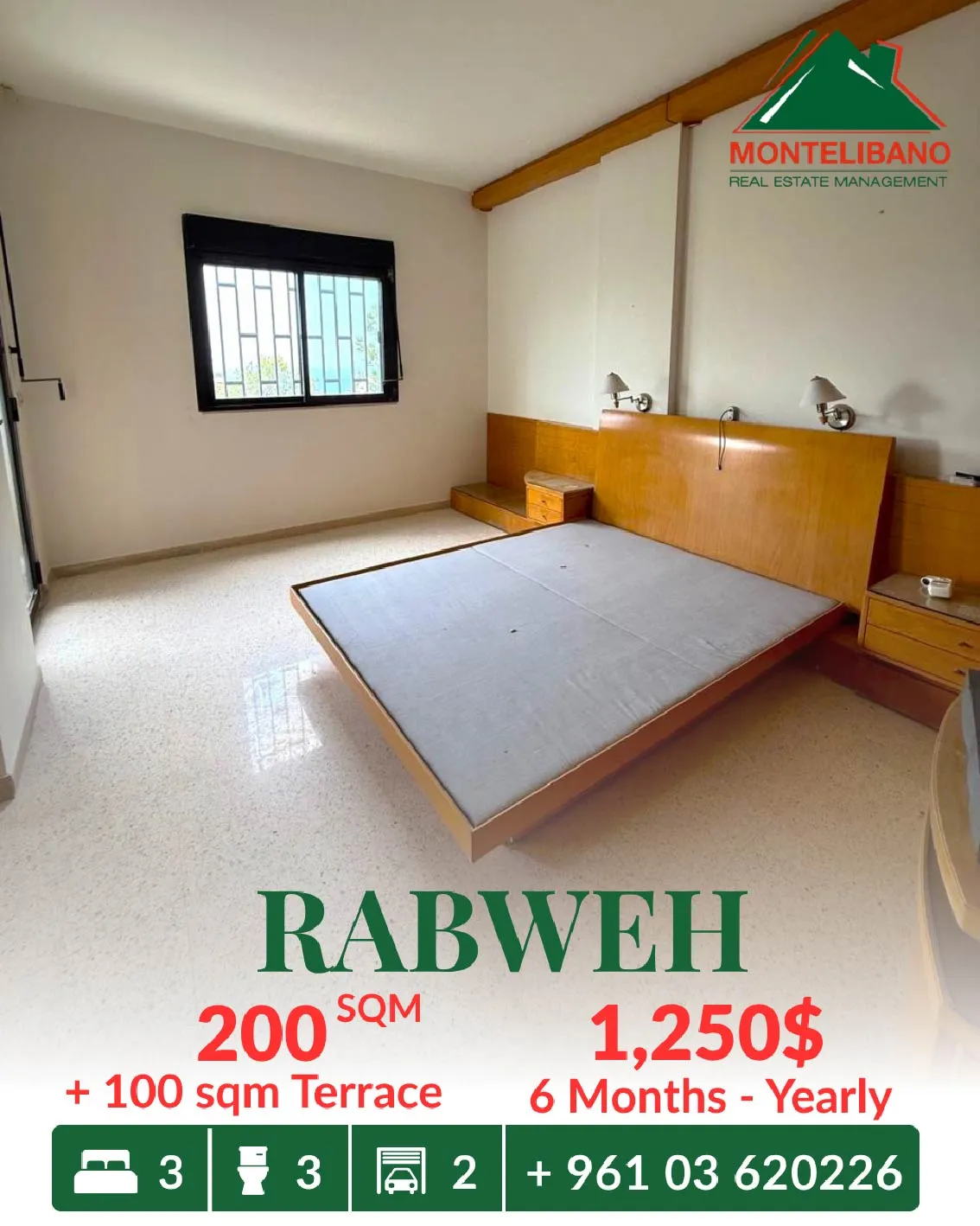 Apartment for rent in Rabweh, Bayrut, Lebanon