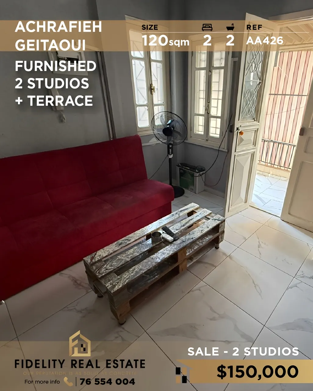 Apartment for sale in Geitaoui, Achrafieh