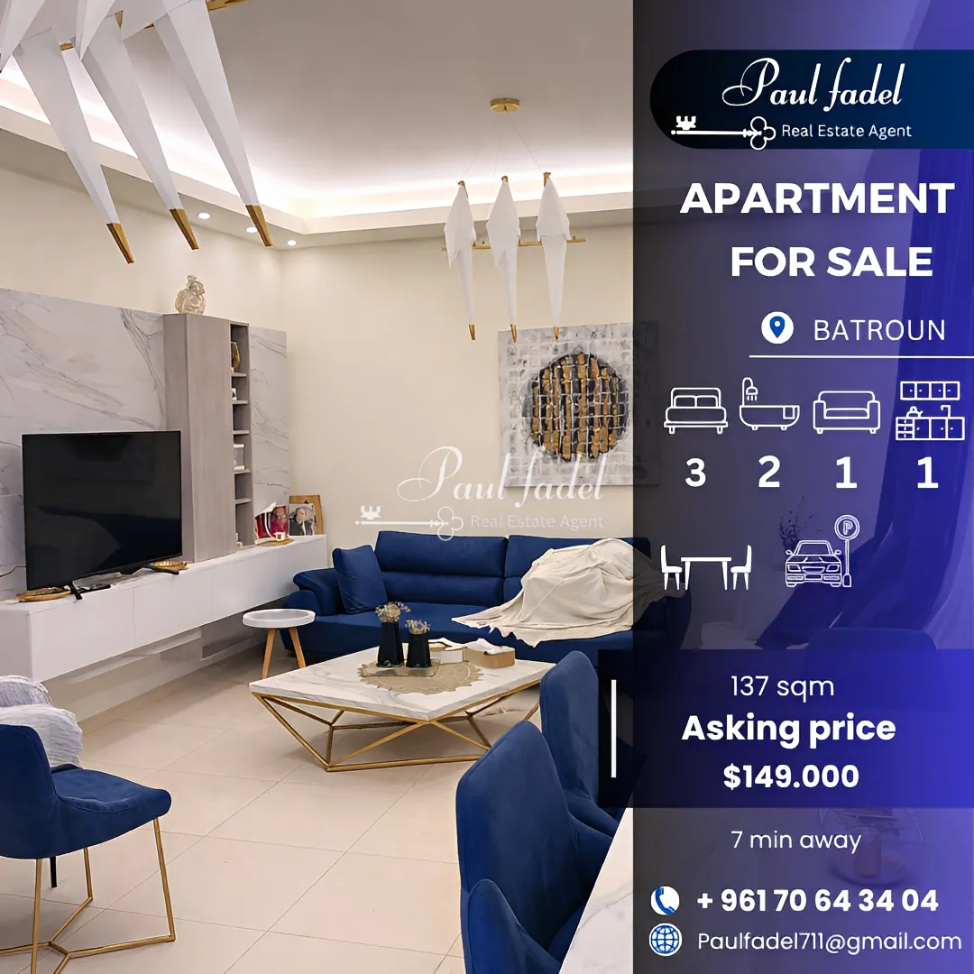 Apartment for sale in Batroun, lebanon - 3 bed, 2.0 bath