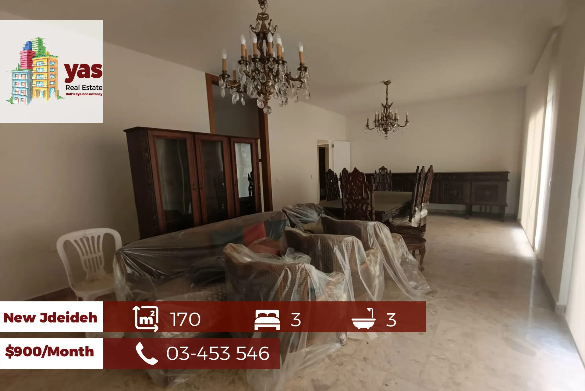 Apartment for Rent in Jdeideh - 3 bed, 3 bath