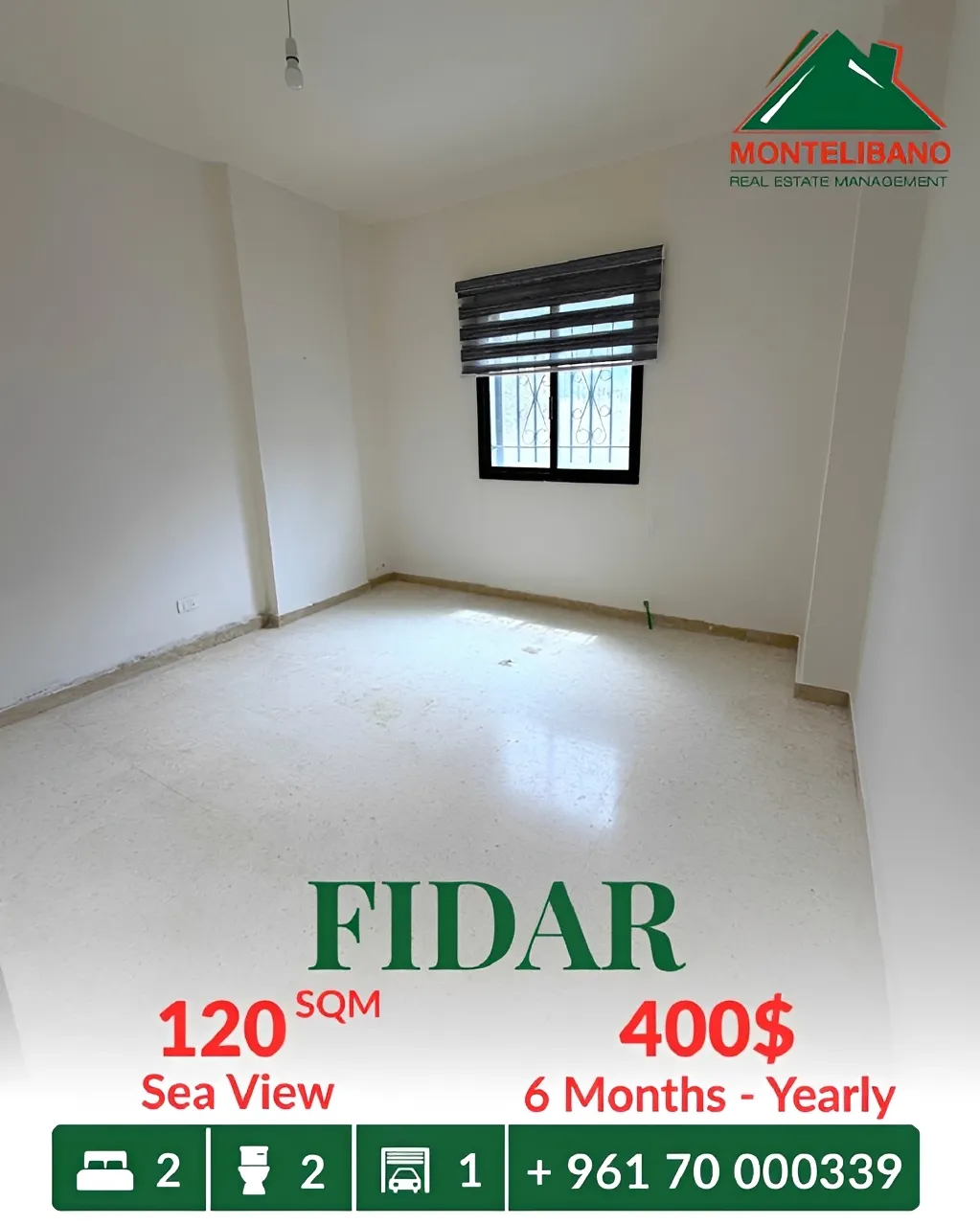 Apartment for rent in Fidar, Lebanon