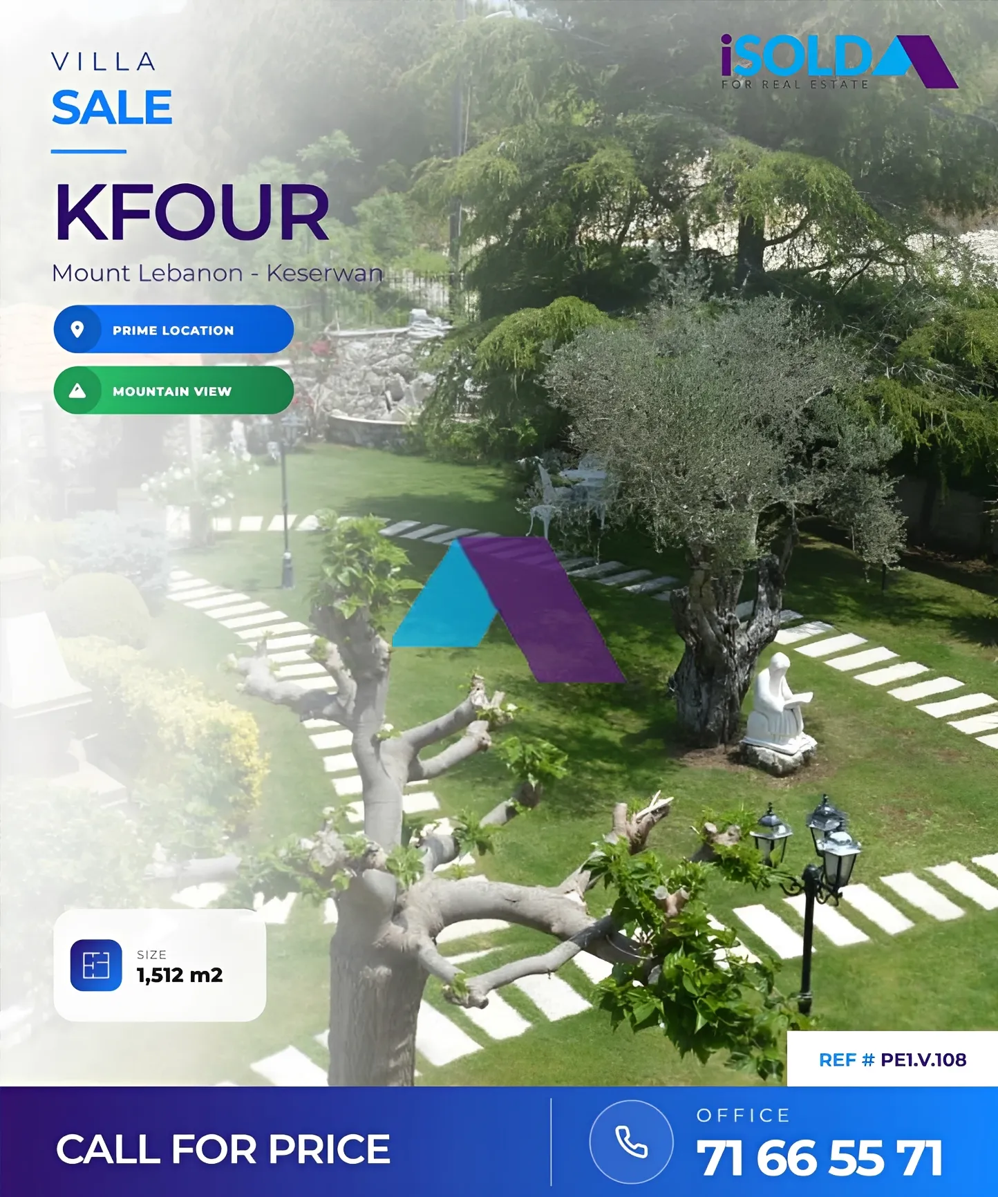 Villa for sale in Kfour