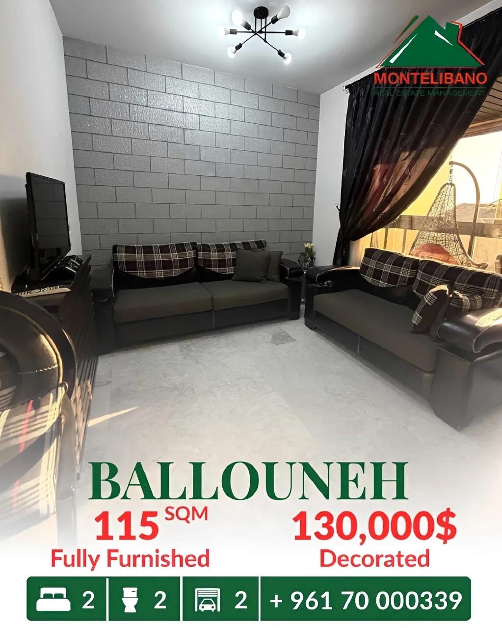 Apartment for sale in Ballouneh