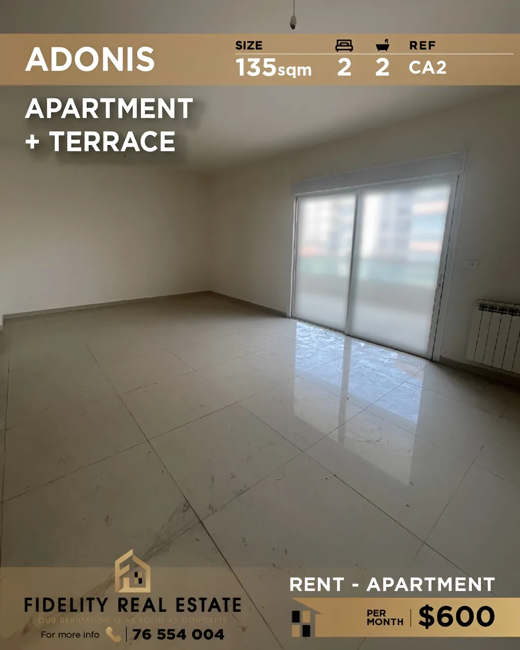 Apartment for rent in Adonis, Lebanon - 2 bed, 2 bath