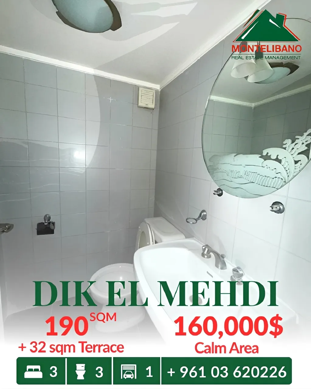 Apartment for sale in Dik El Mehdi, Lebanon