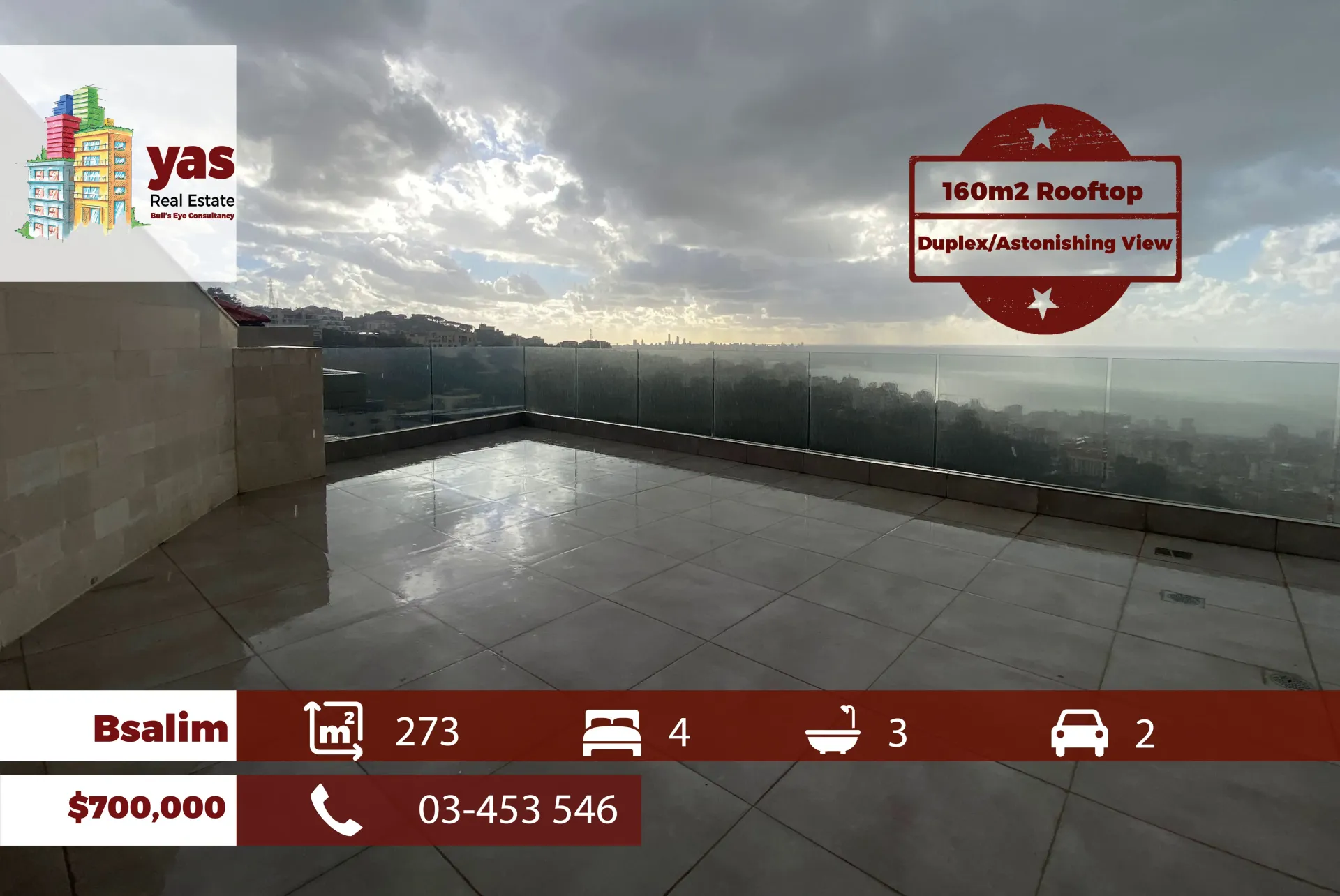 Apartment for Sale in Bsalim - 4 bed, 3 bath