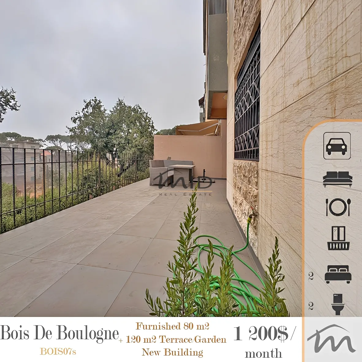Apartment for rent in Bolonia, mrouj, lebanon