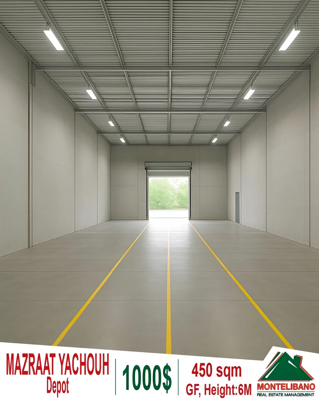 Warehouse for rent in Mazraat Yachoua, Lebanon