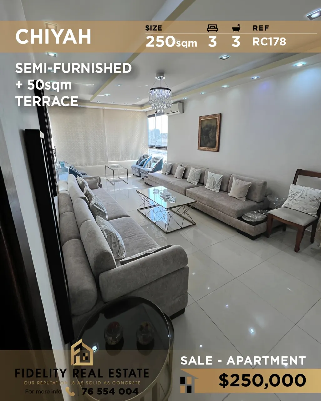 Apartment for sale in Chiyah, Lebanon
