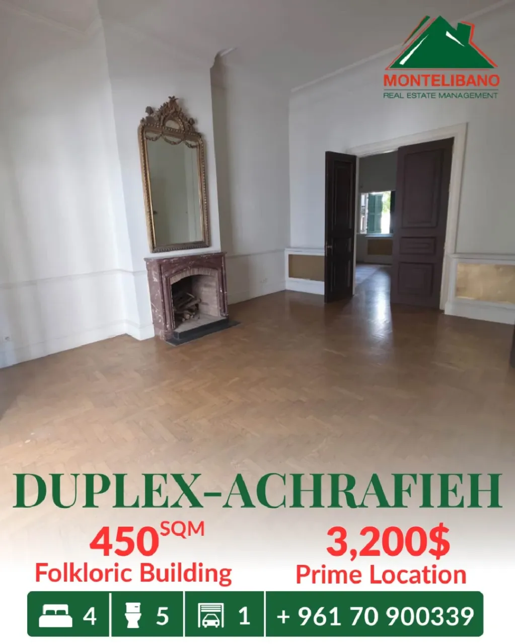 Duplex for rent in Achrafieh, Beirut, Lebanon