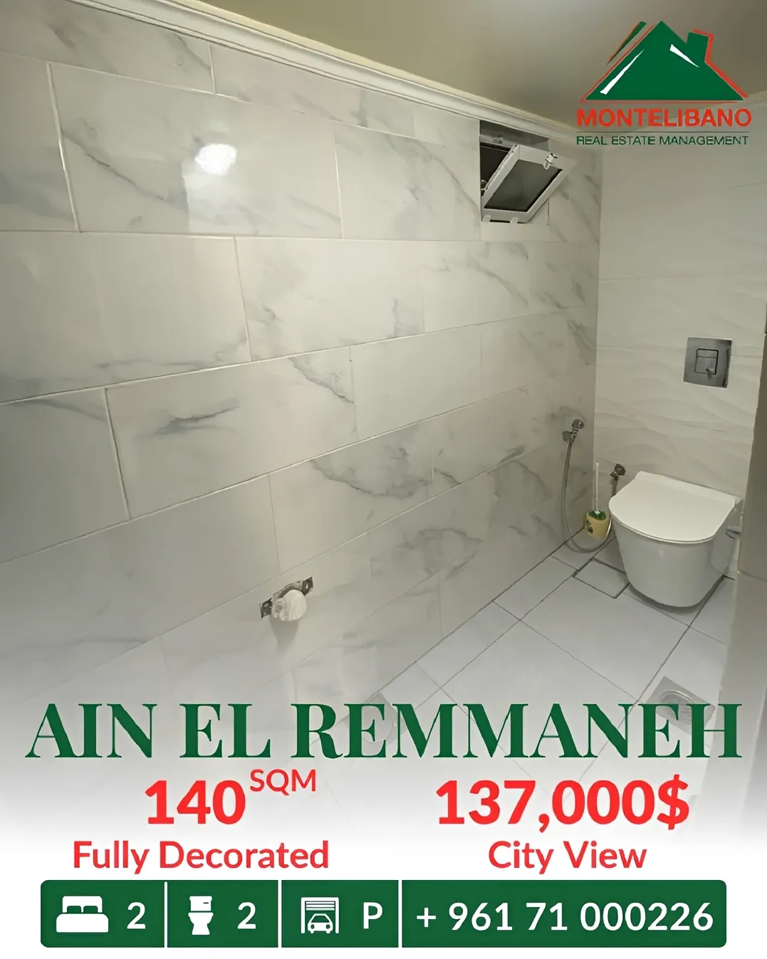 Apartment for sale in Ain El Remmaneh, Lebanon